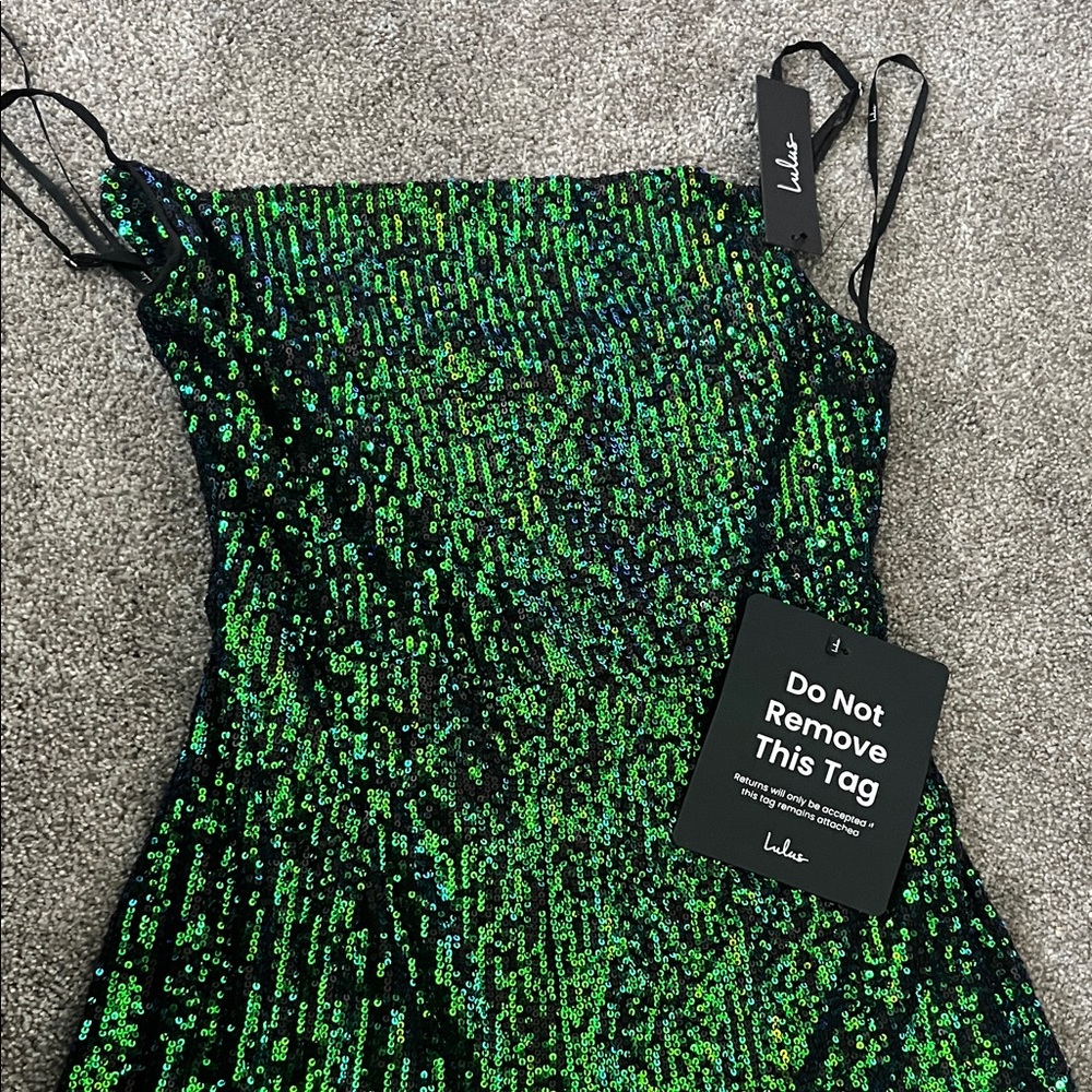 Lulu's Green Sequin Jumpsuit